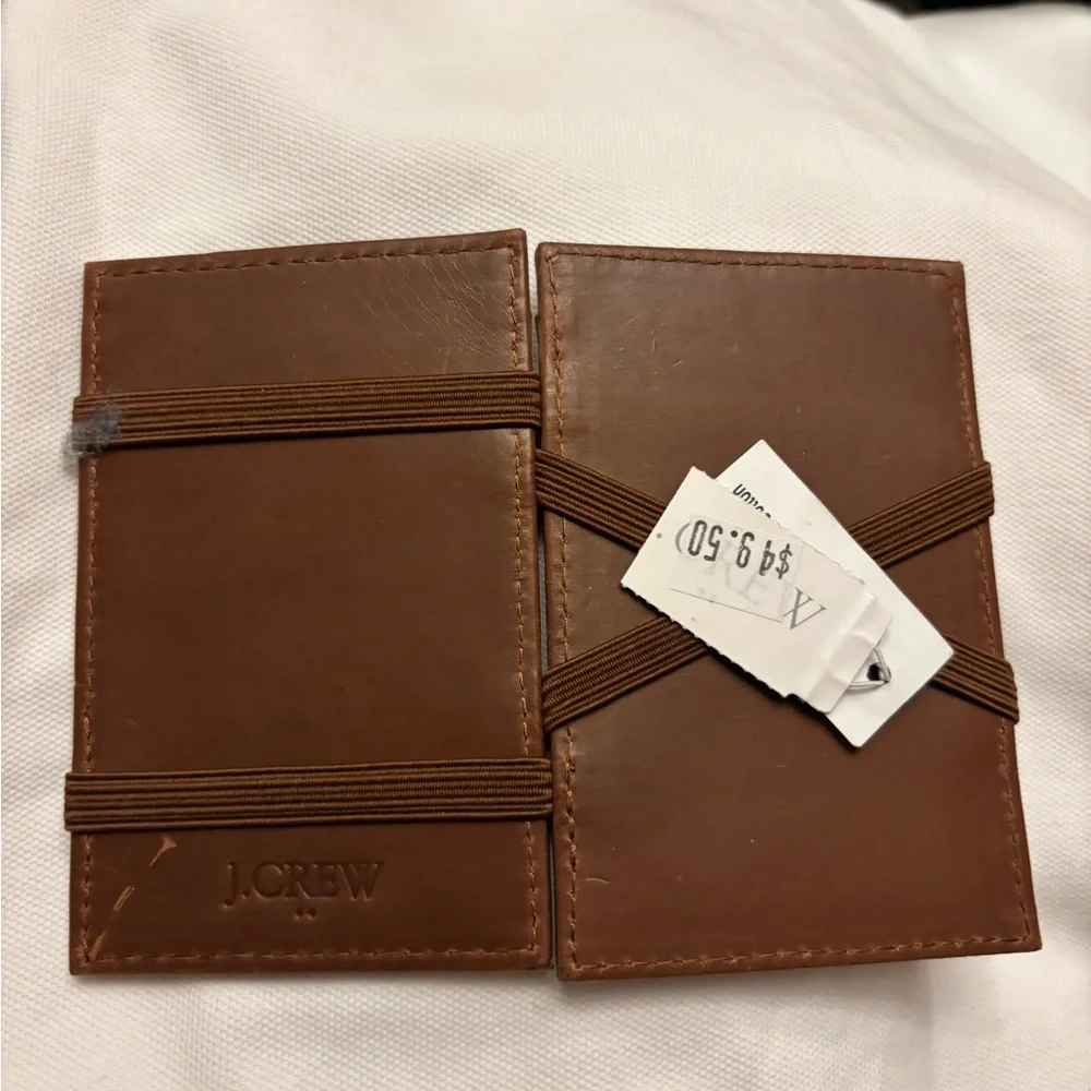 J. Crew Tan Leather Key & Card Holder